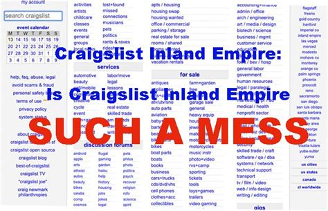 Craigslist en inland empire - choose the site nearest you: bakersfield. chico. fresno / madera. gold country. hanford-corcoran. humboldt county. imperial county. inland empire - riverside and san bernardino counties.